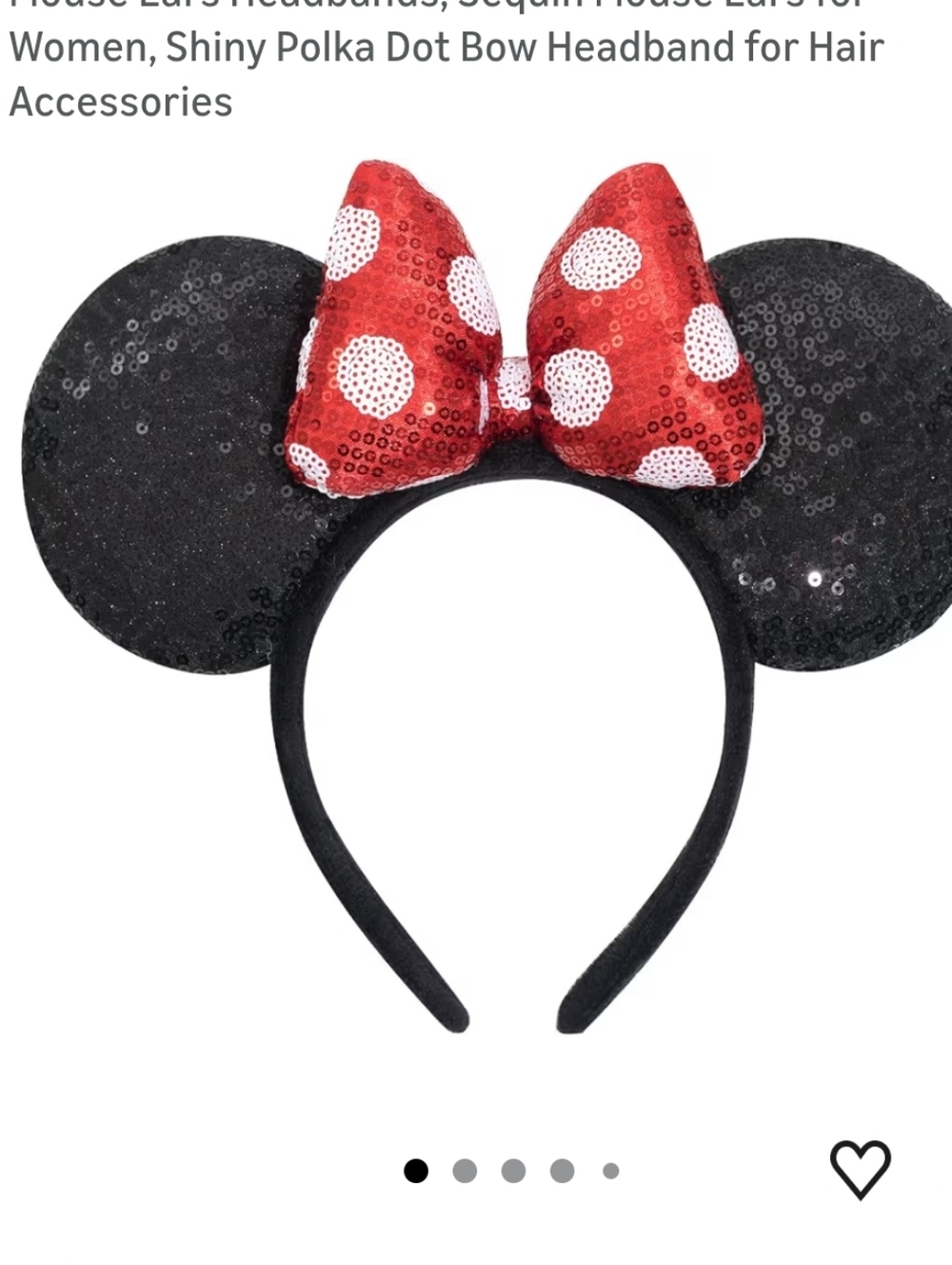 Plush Sequin Mouse Ears Headband